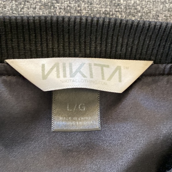 Nikita | Black Satin Bomber Jacket. Size Large (fits Medium). Zipper. - Picture 2 of 12